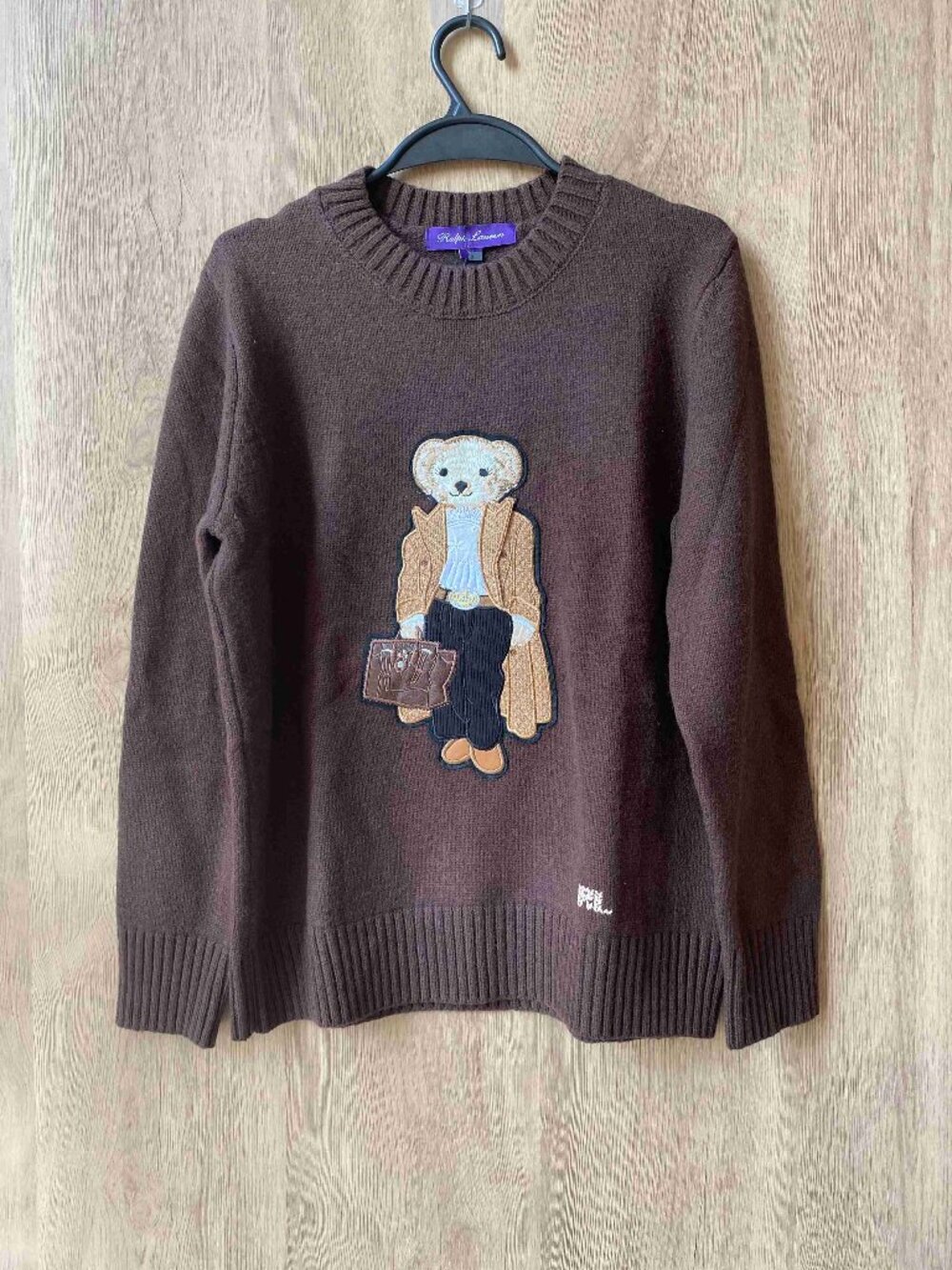 Polo Ralph Lauren Purple Label Stylish Bear Crewneck Sweater